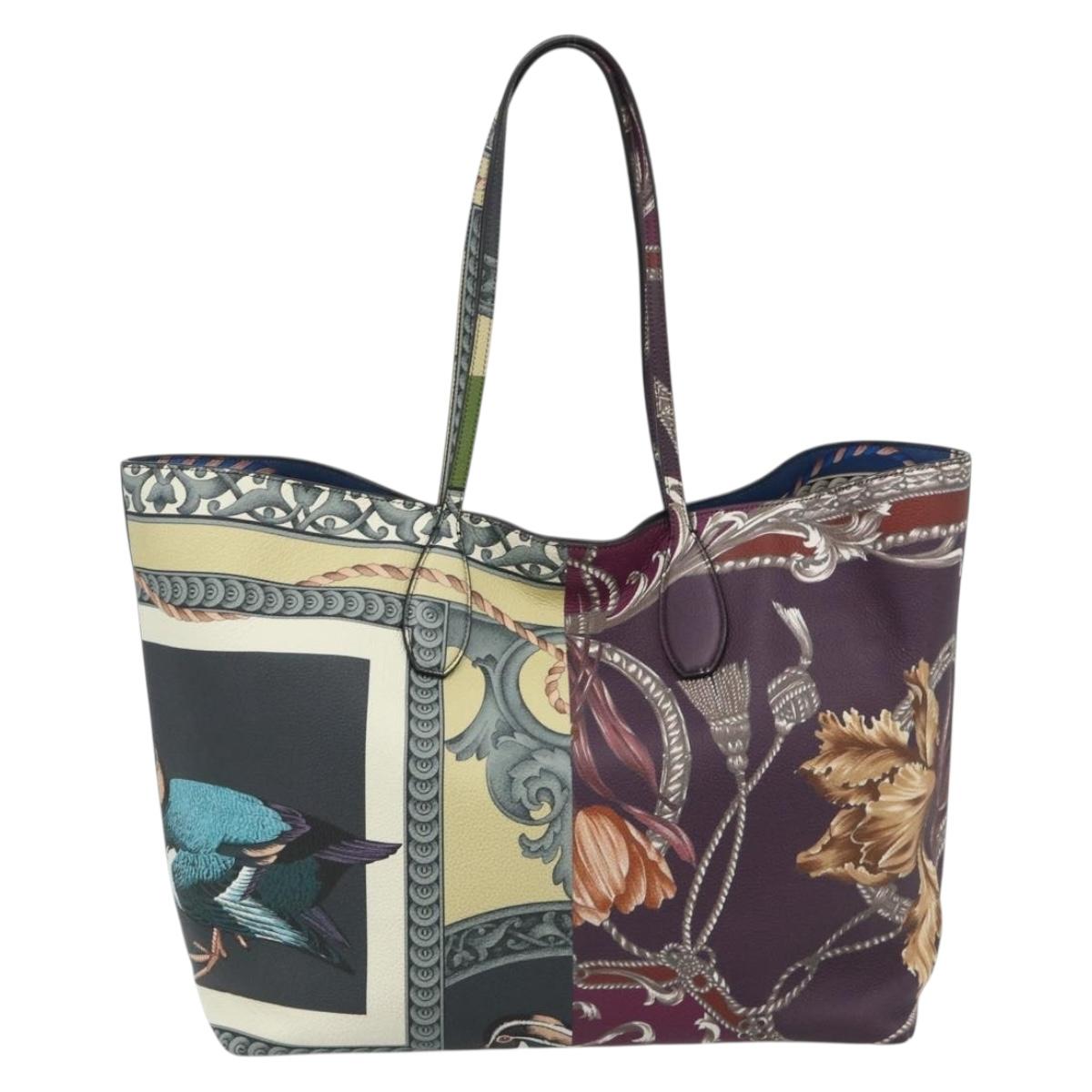 Salvatore Ferragamo Gancini Tote Bag Leather Multicolor Silver Auth 179348A