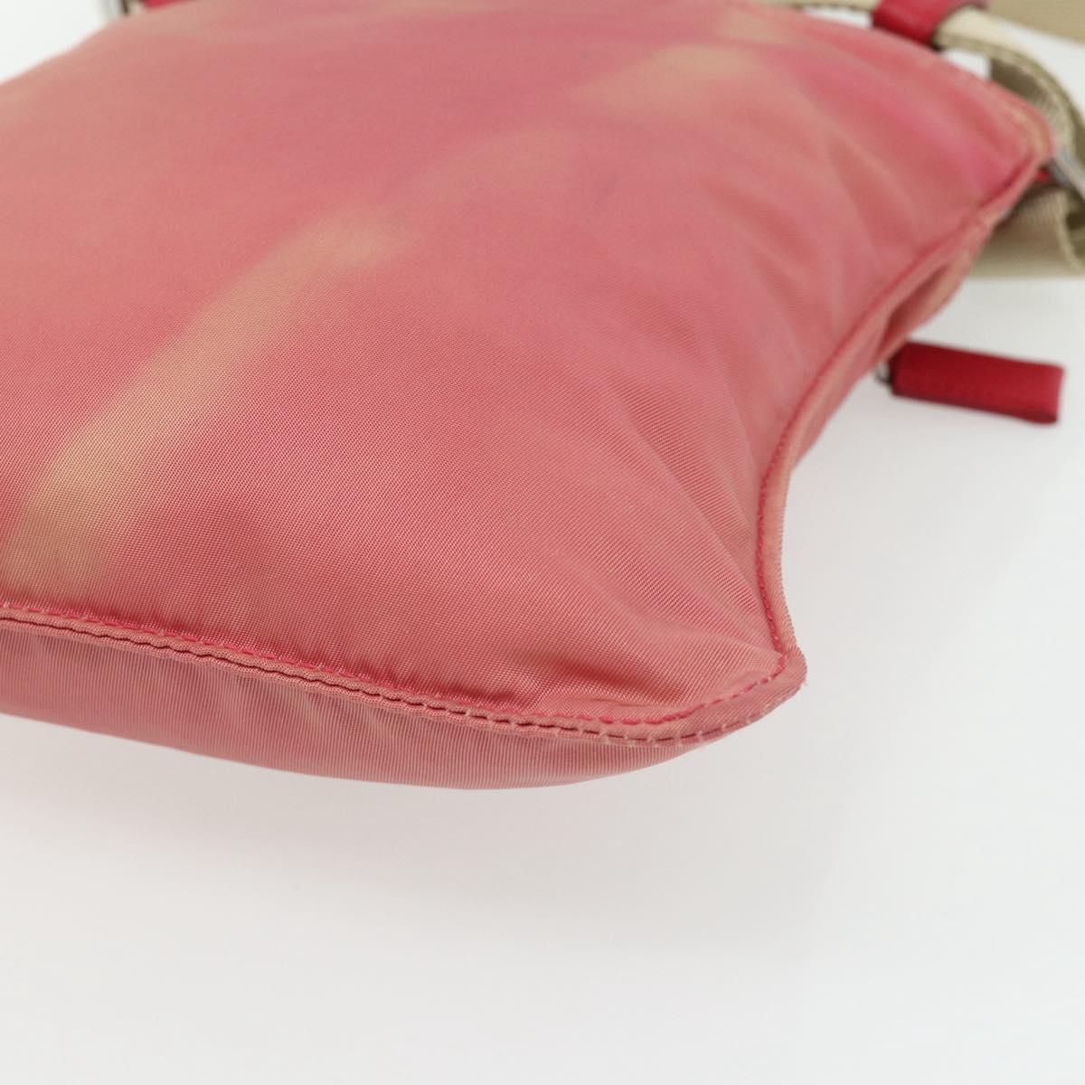 PRADA Shoulder Bag Nylon Pink Silver Auth 179353