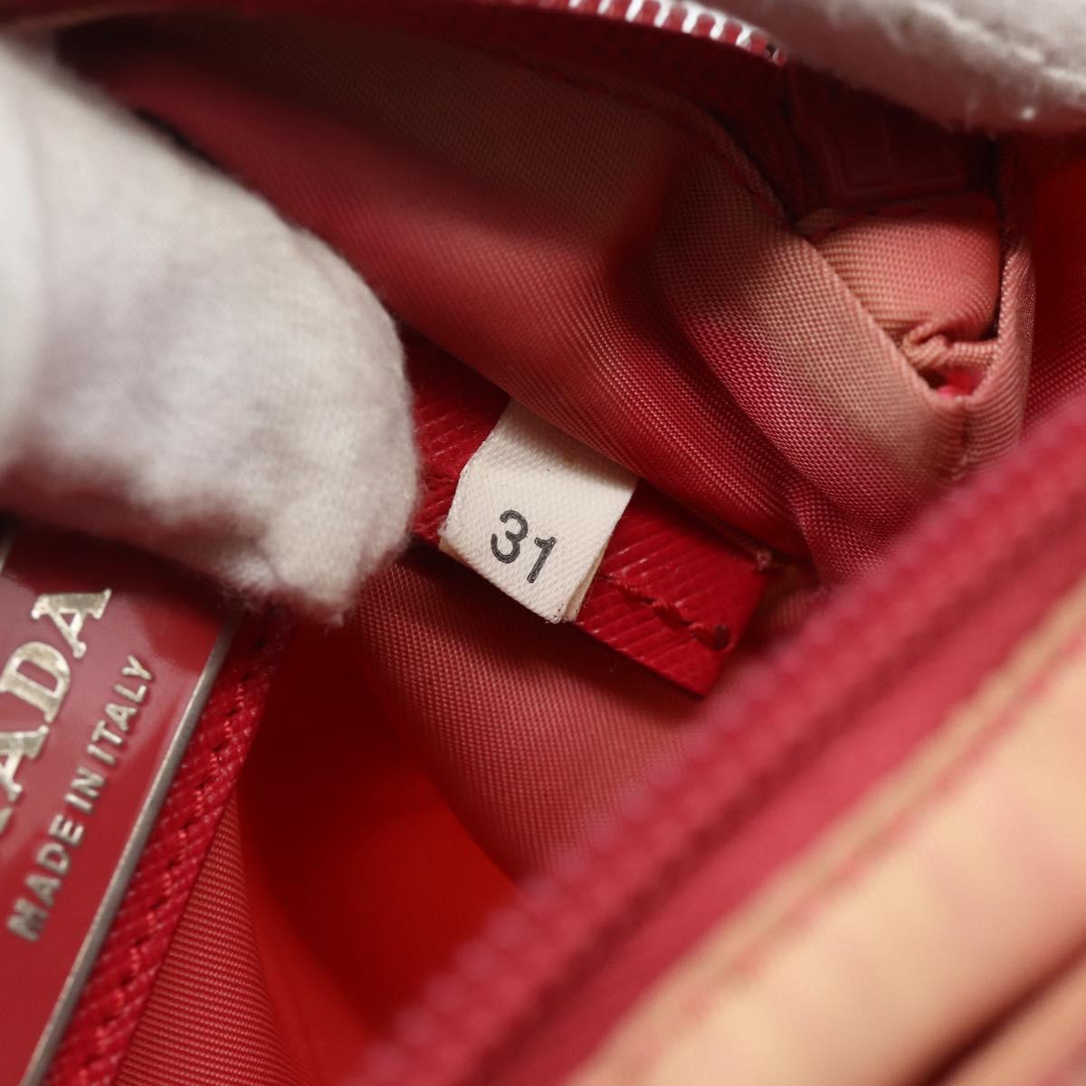 PRADA Shoulder Bag Nylon Pink Silver Auth 179353