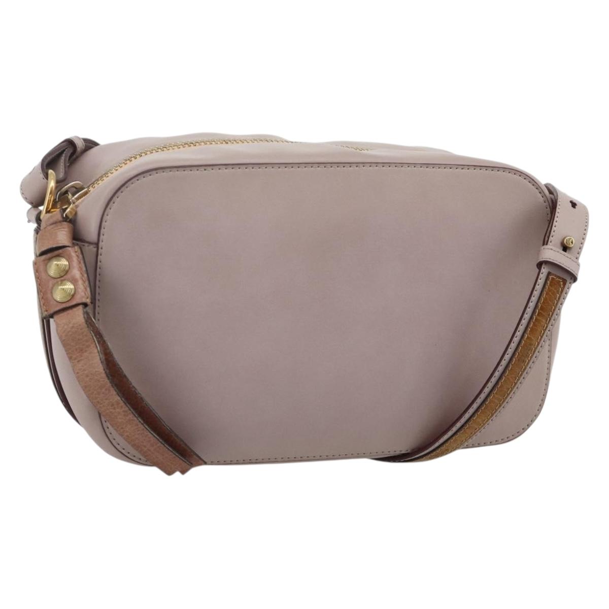 Chloe Shoulder Bag Leather Pink Gold Auth 179356A