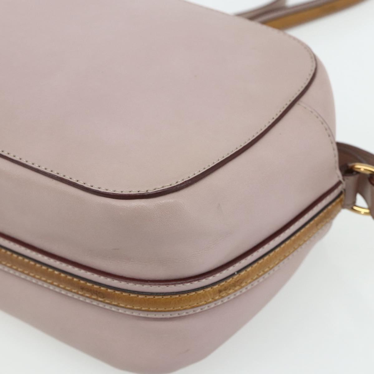 Chloe Shoulder Bag Leather Pink Gold Auth 179356A