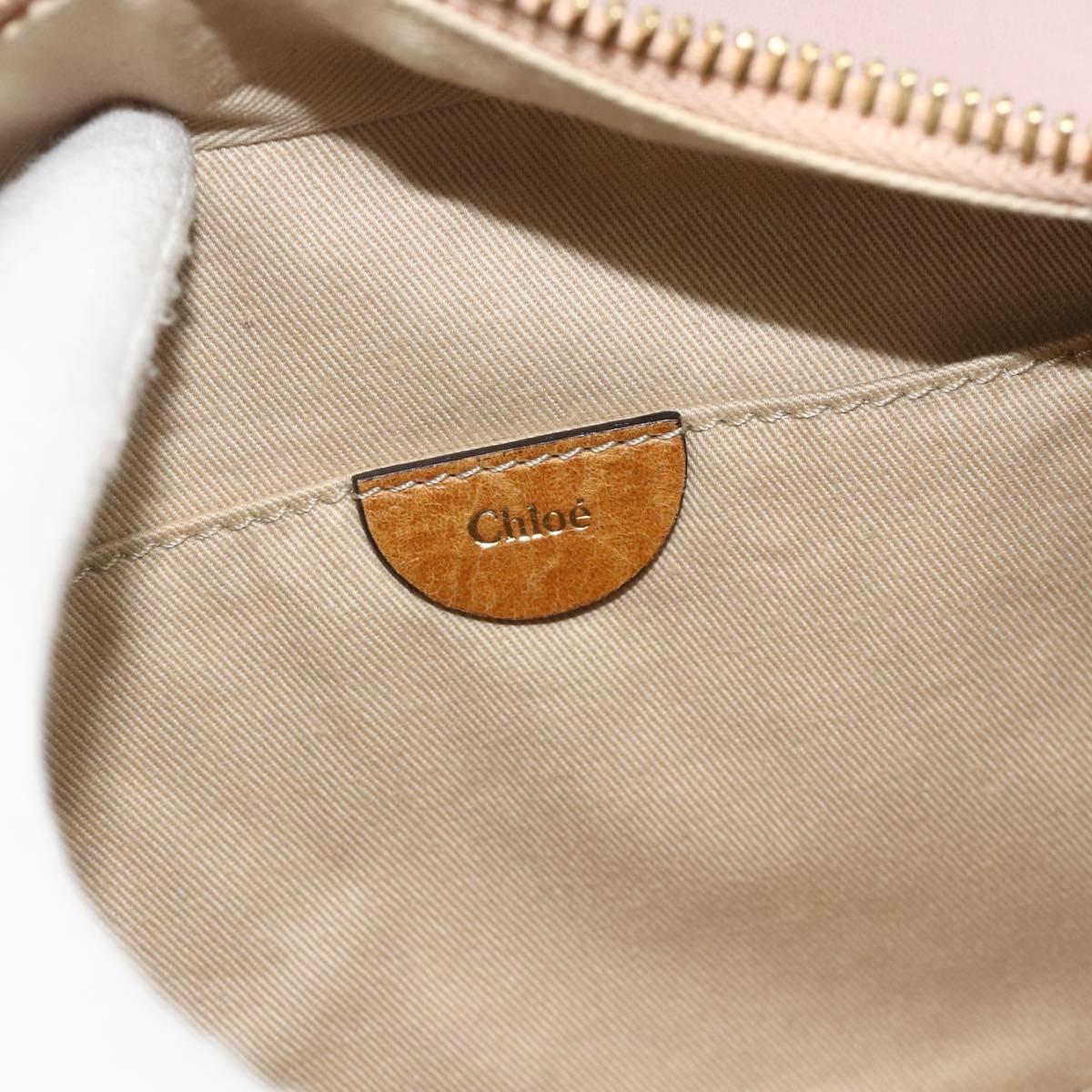 Chloe Shoulder Bag Leather Pink Gold Auth 179356A