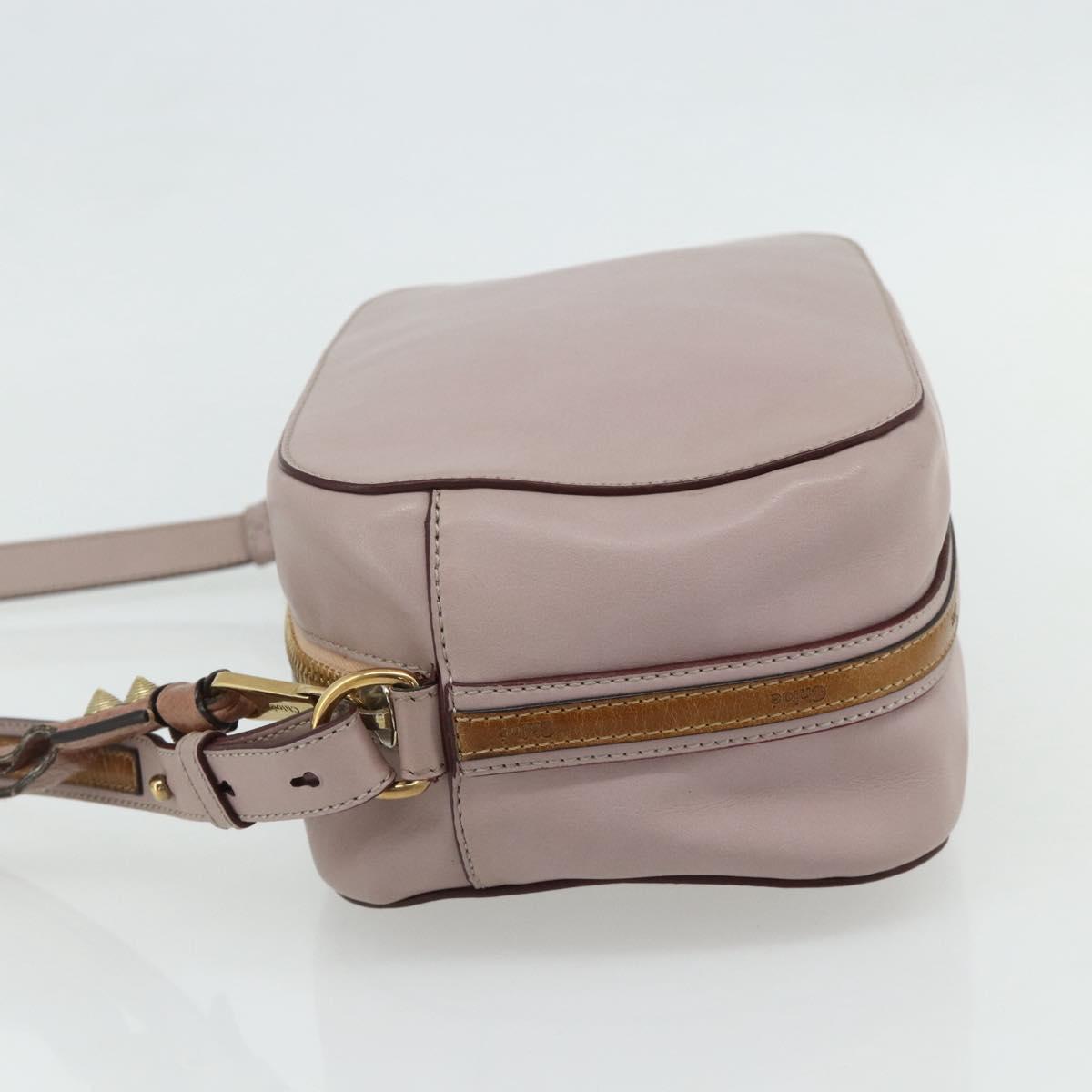 Chloe Shoulder Bag Leather Pink Gold Auth 179356A