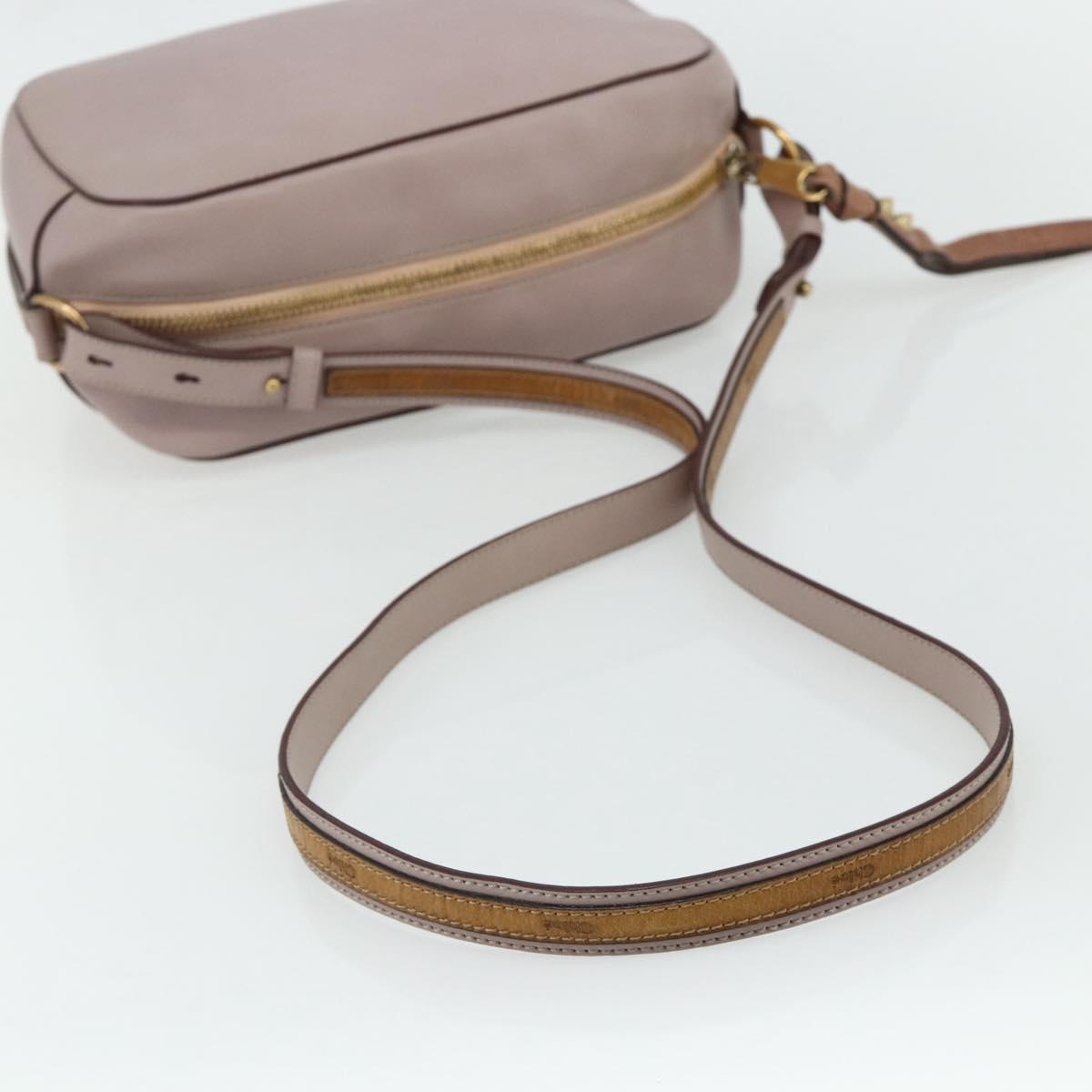 Chloe Shoulder Bag Leather Pink Gold Auth 179356A