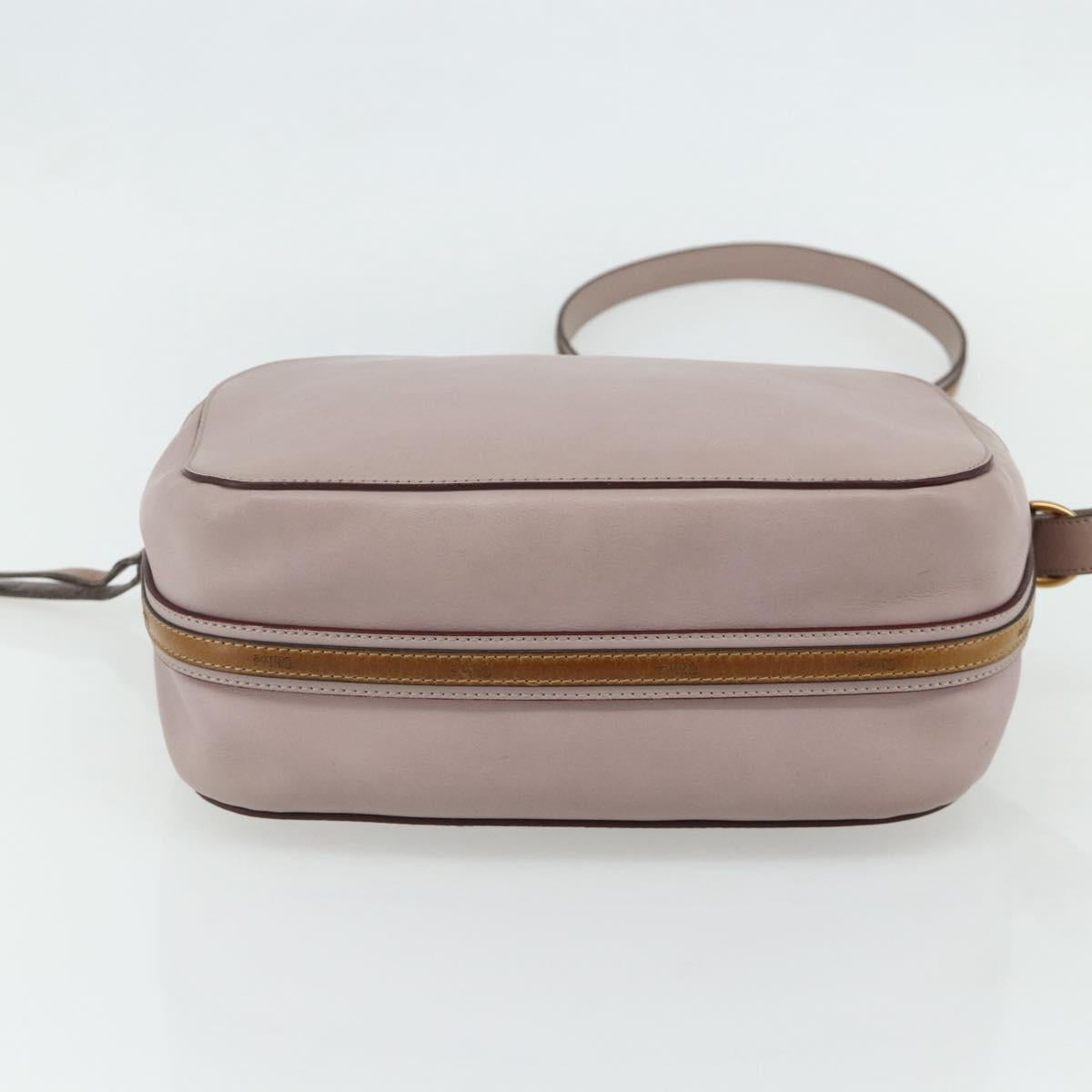 Chloe Shoulder Bag Leather Pink Gold Auth 179356A
