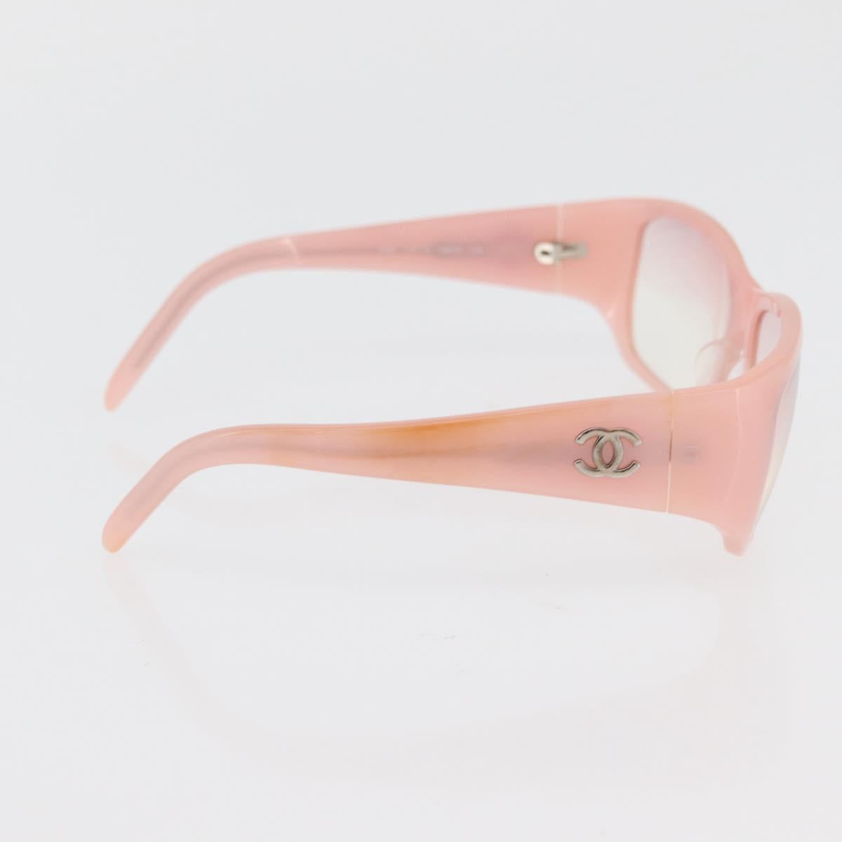 CHANEL Sunglasses metal 2 Set Pink White CC Auth 179360