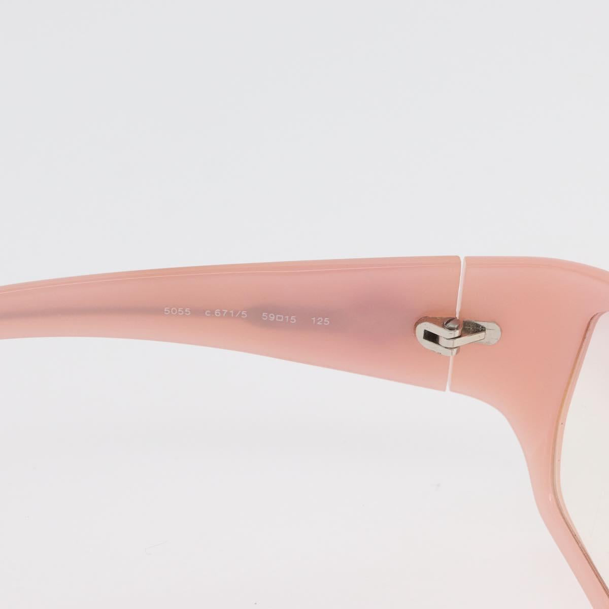 CHANEL Sunglasses metal 2 Set Pink White CC Auth 179360