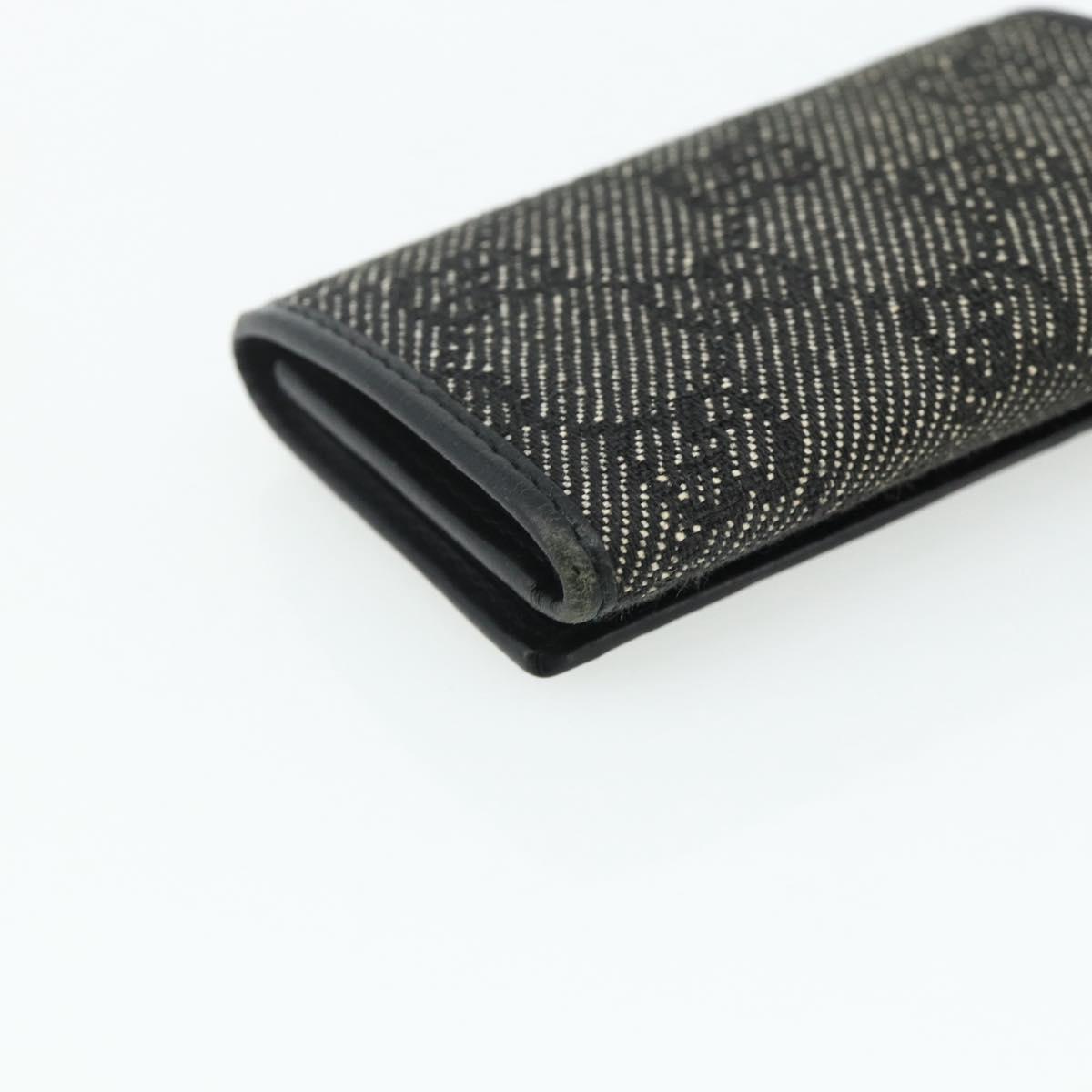 GUCCI GG Canvas Key Case Silver Black Auth 179365A