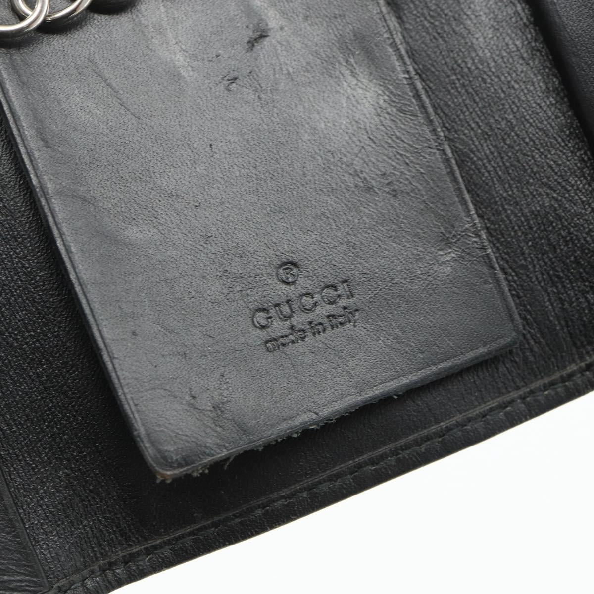 GUCCI GG Canvas Key Case Silver Black Auth 179365A