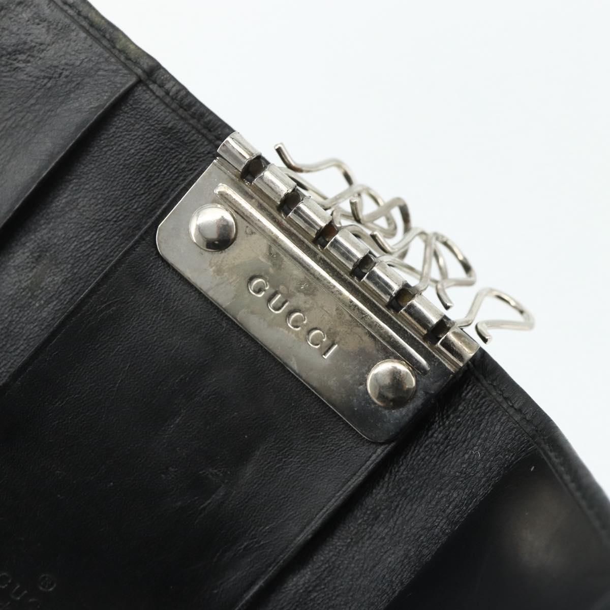 GUCCI GG Canvas Key Case Silver Black Auth 179365A