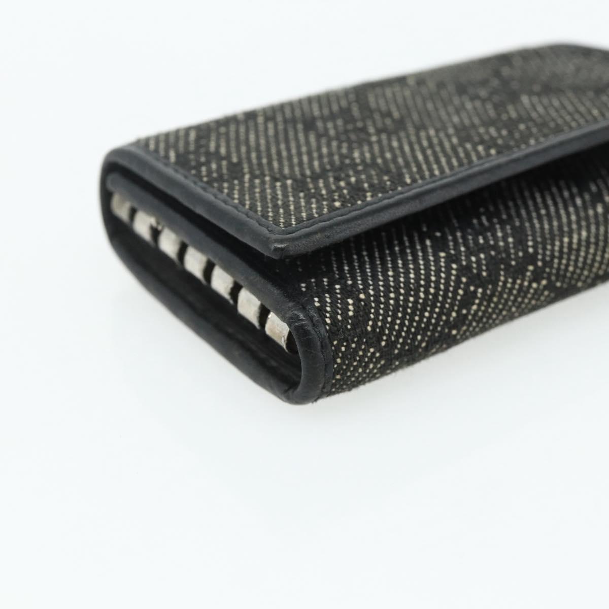 GUCCI GG Canvas Key Case Silver Black Auth 179365A