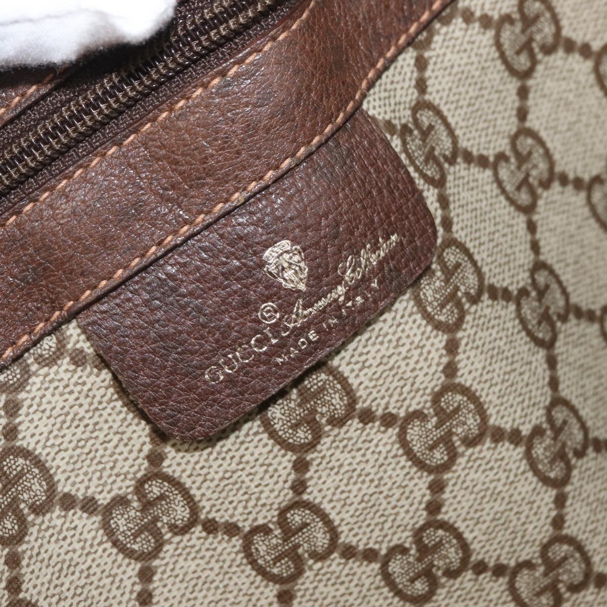 GUCCI GG Supreme Web Sherry Line Boston Bag PVC Beige Red 156 19 012 Auth 179370