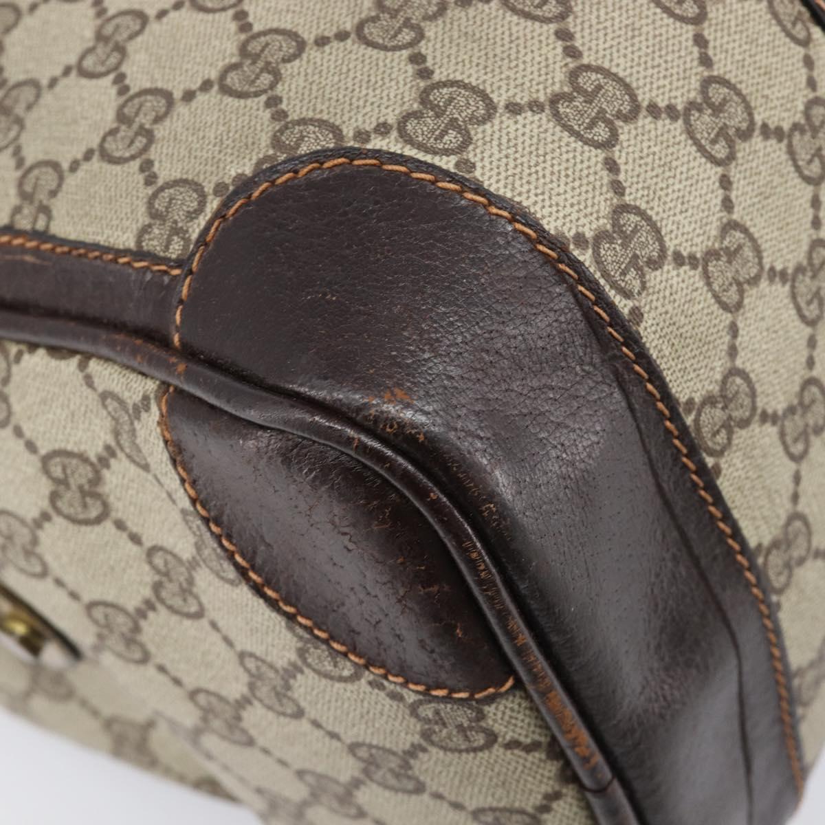 GUCCI GG Supreme Web Sherry Line Hand Bag PVC Beige Gold Auth 179372