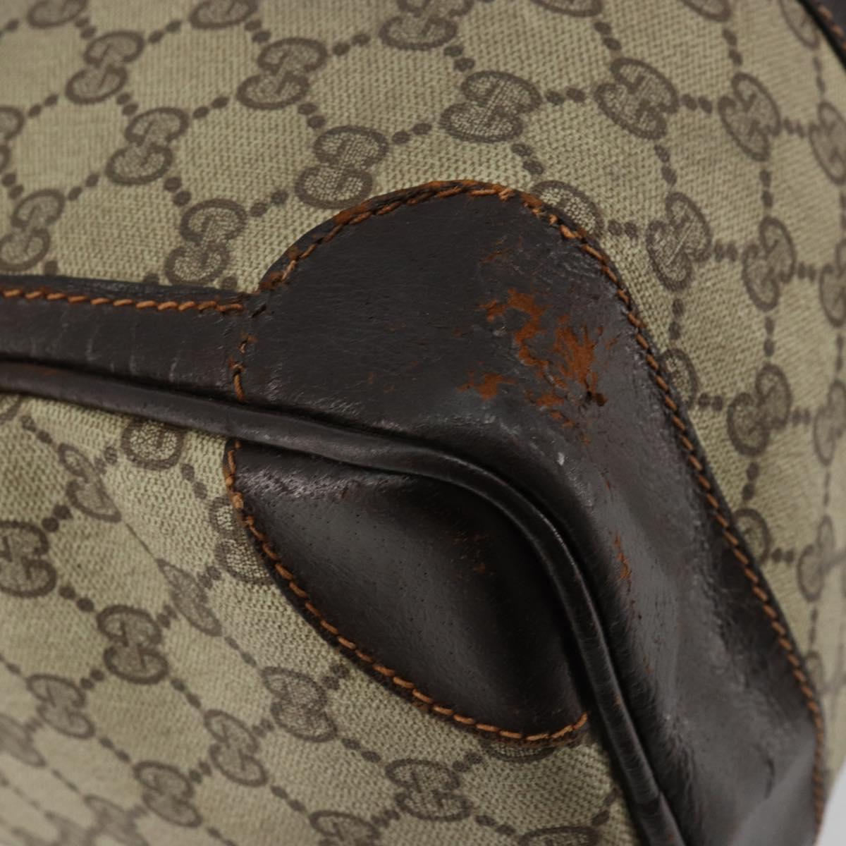 GUCCI GG Supreme Web Sherry Line Hand Bag PVC Beige Gold Auth 179372