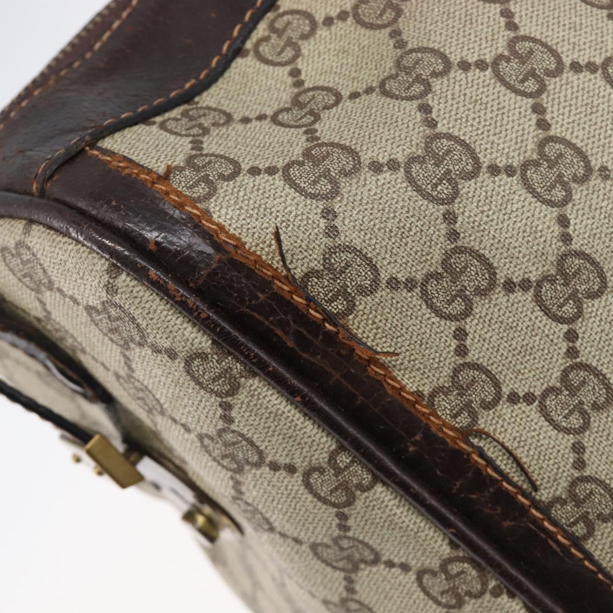 GUCCI GG Supreme Web Sherry Line Hand Bag PVC Beige Gold Auth 179372