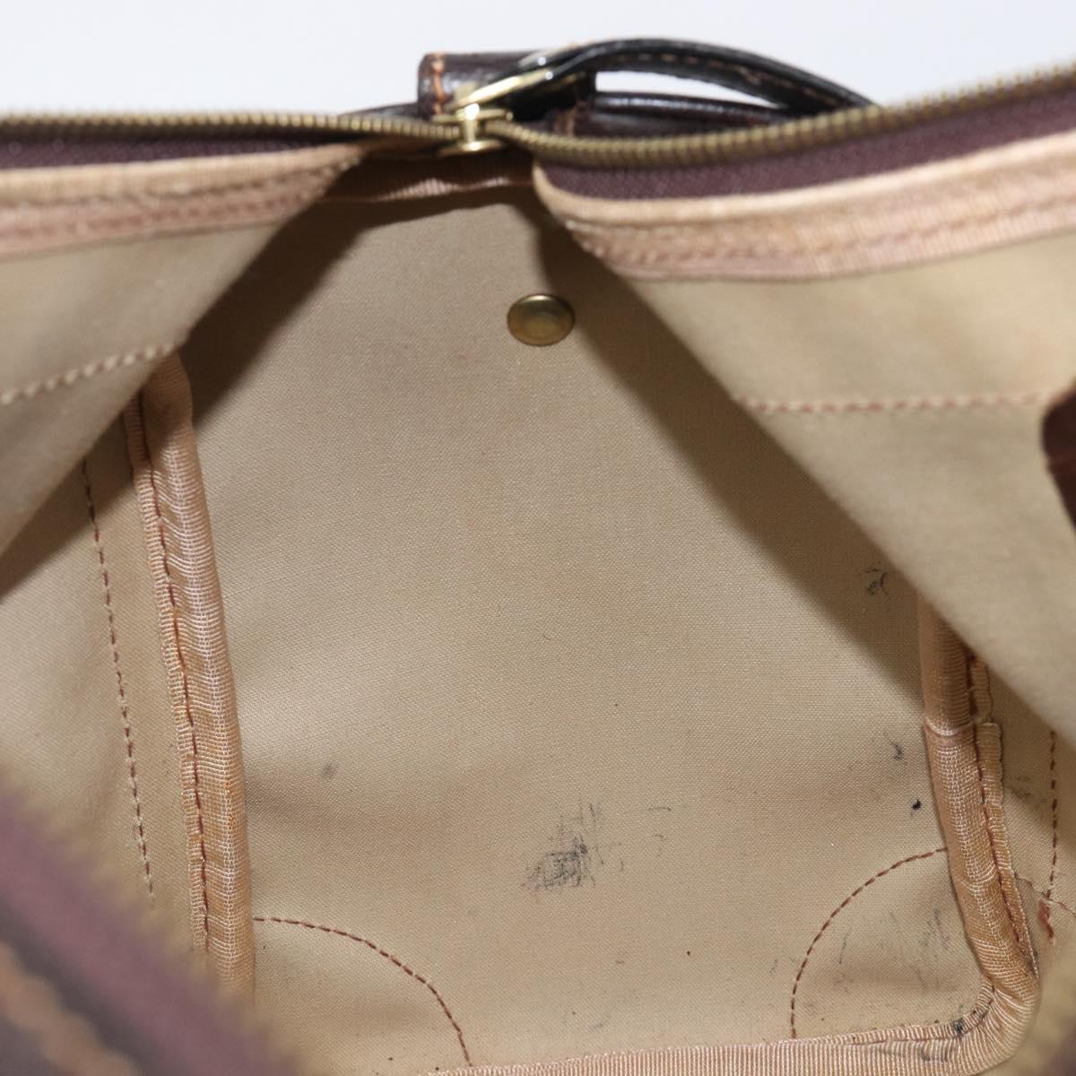 GUCCI GG Supreme Web Sherry Line Hand Bag PVC Beige Gold Auth 179372