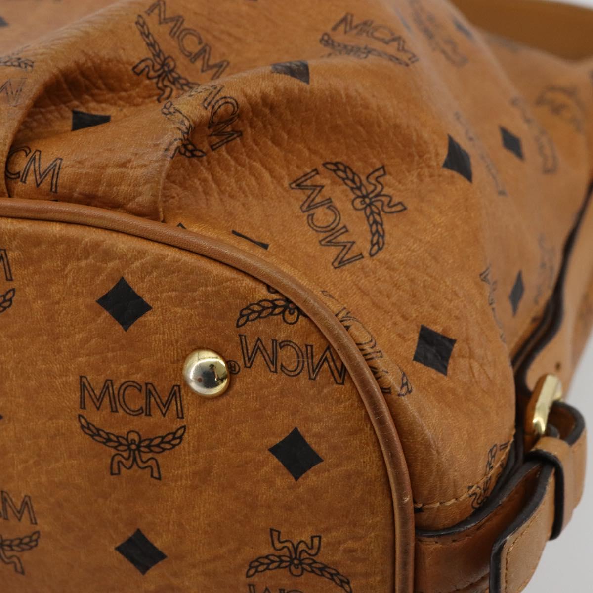 MCM Vicetos Logogram Shoulder Bag PVC Brown Gold Auth 179374A