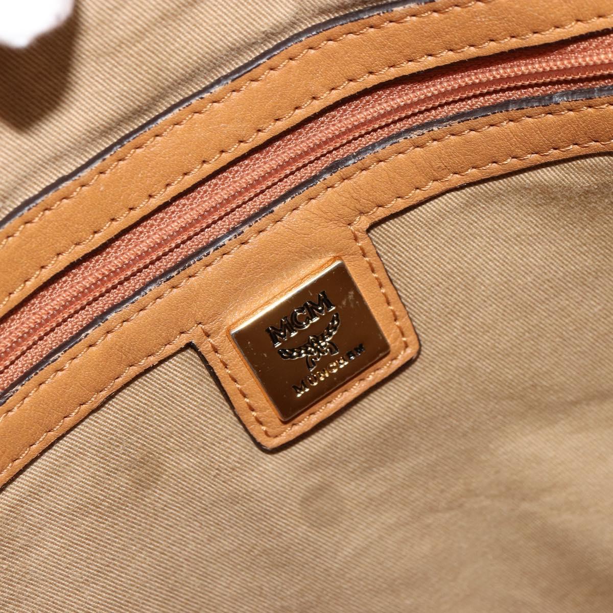 MCM Vicetos Logogram Shoulder Bag PVC Brown Gold Auth 179374A