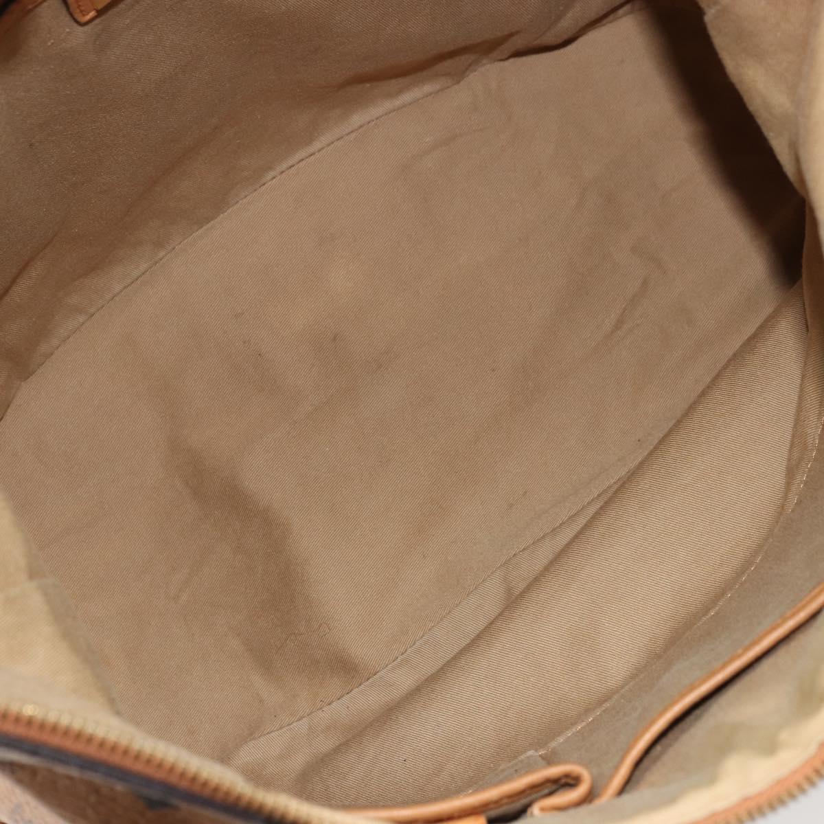 MCM Vicetos Logogram Shoulder Bag PVC Brown Gold Auth 179374A