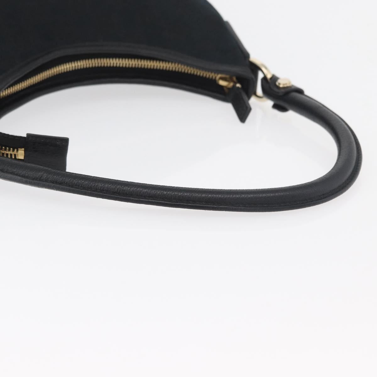 GUCCI Abbey GG Canvas Shoulder Bag Black Gold 130738 Auth 179375A