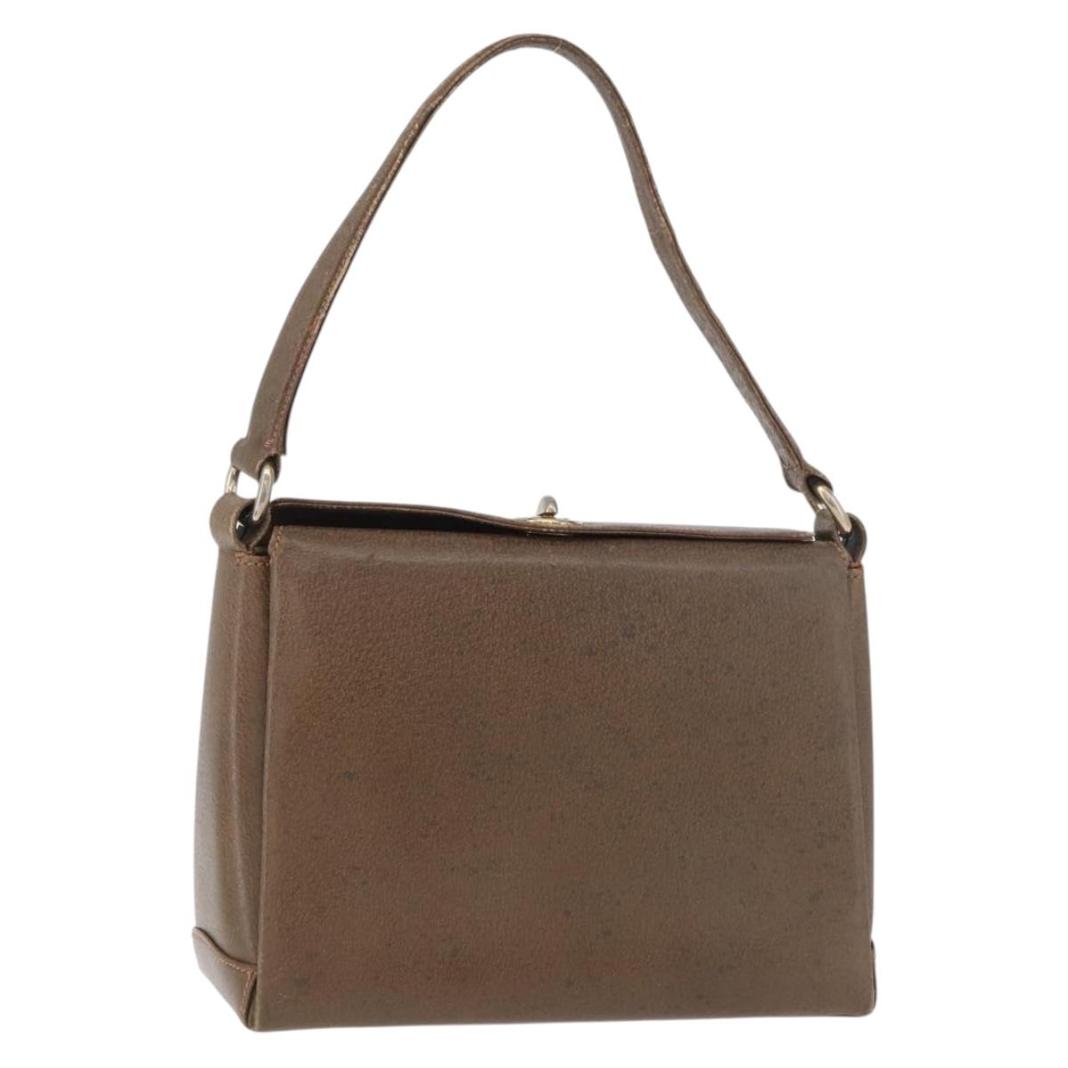 GUCCI Shoulder Bag Leather Brown Gold 000 110 0886 Auth 179377