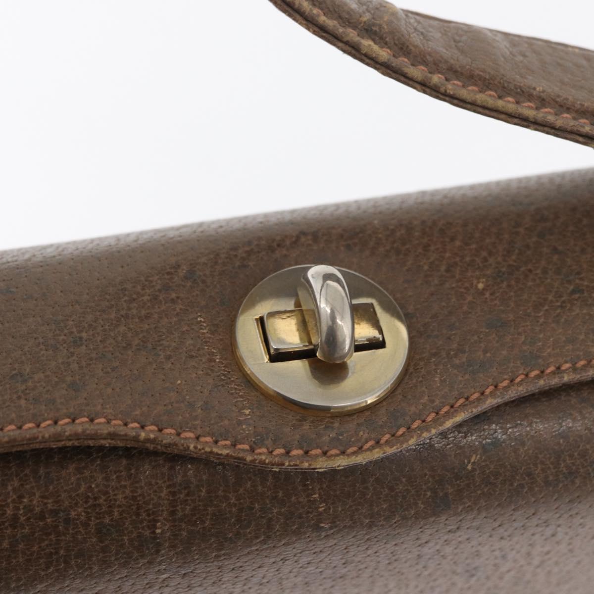 GUCCI Shoulder Bag Leather Brown Gold 000 110 0886 Auth 179377