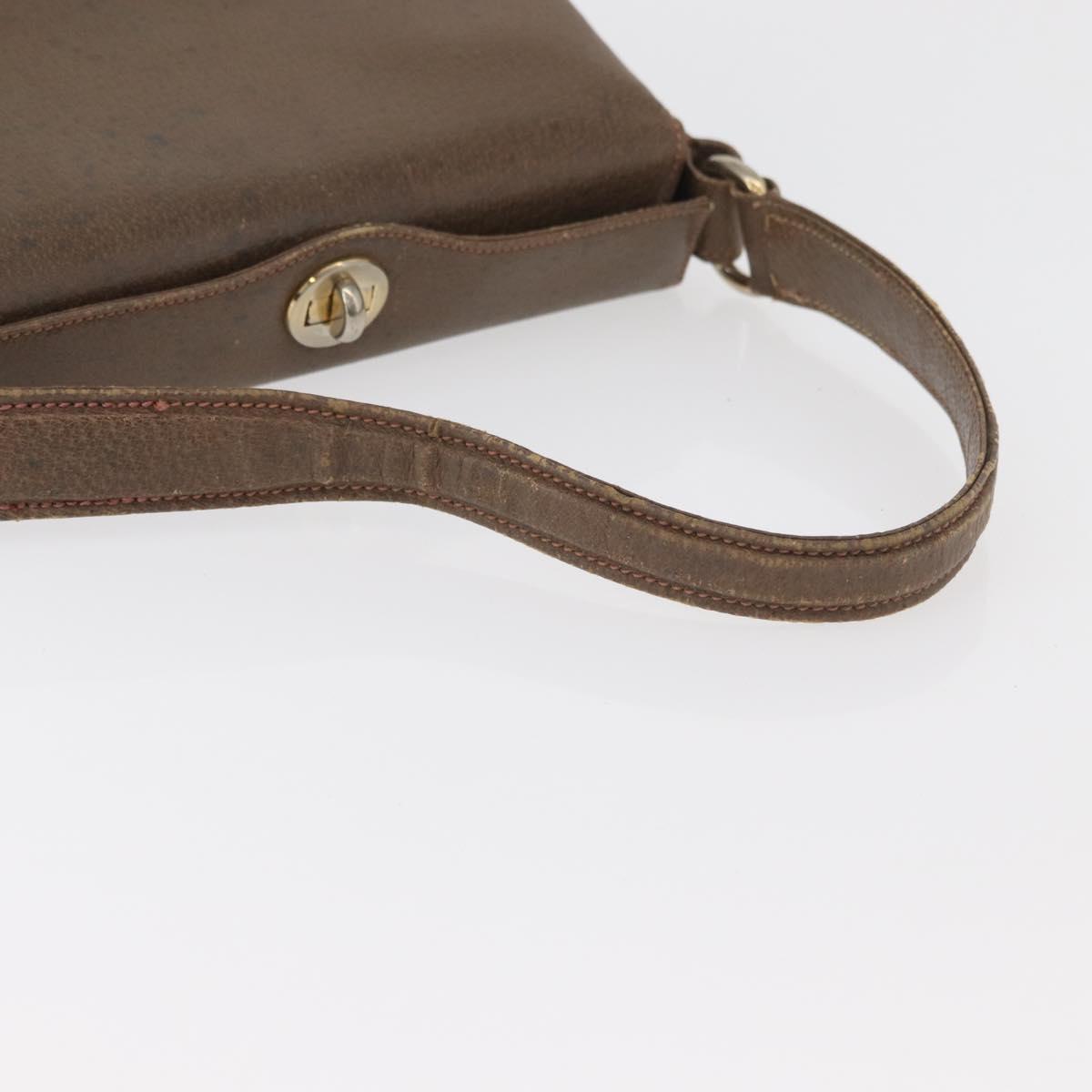 GUCCI Shoulder Bag Leather Brown Gold 000 110 0886 Auth 179377