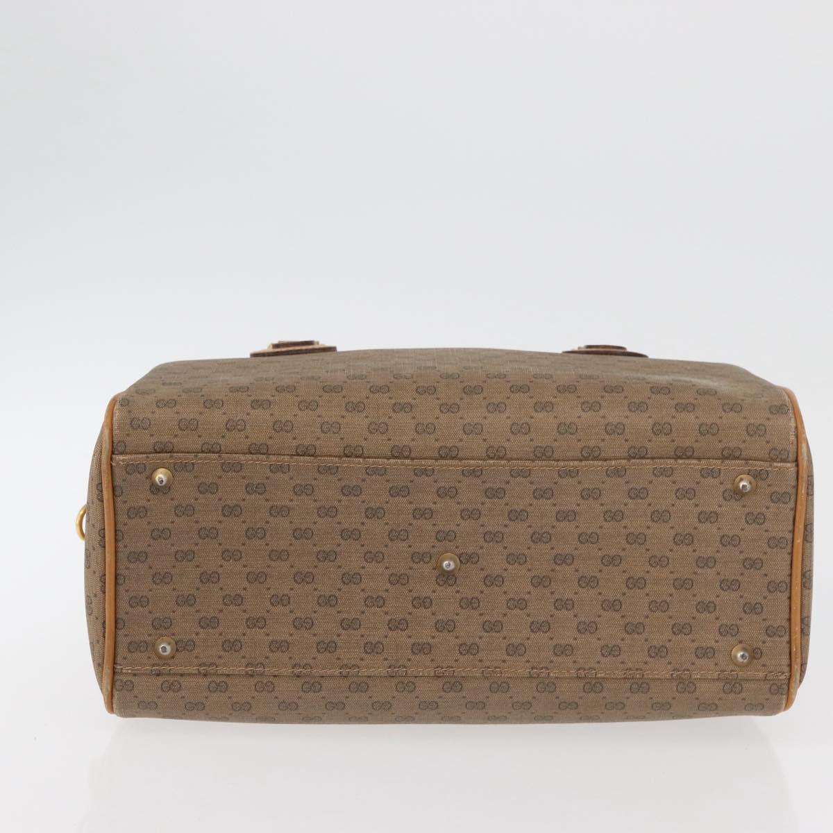 GUCCI Micro GG Supreme Hand Bag PVC Beige Gold 002 115 0165 Auth 179378