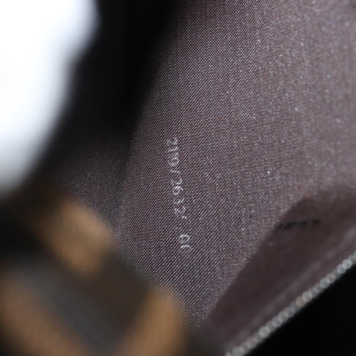 FENDI Zucca Canvas Mamma Baguette Shoulder Bag Black Brown Auth 179388SAV