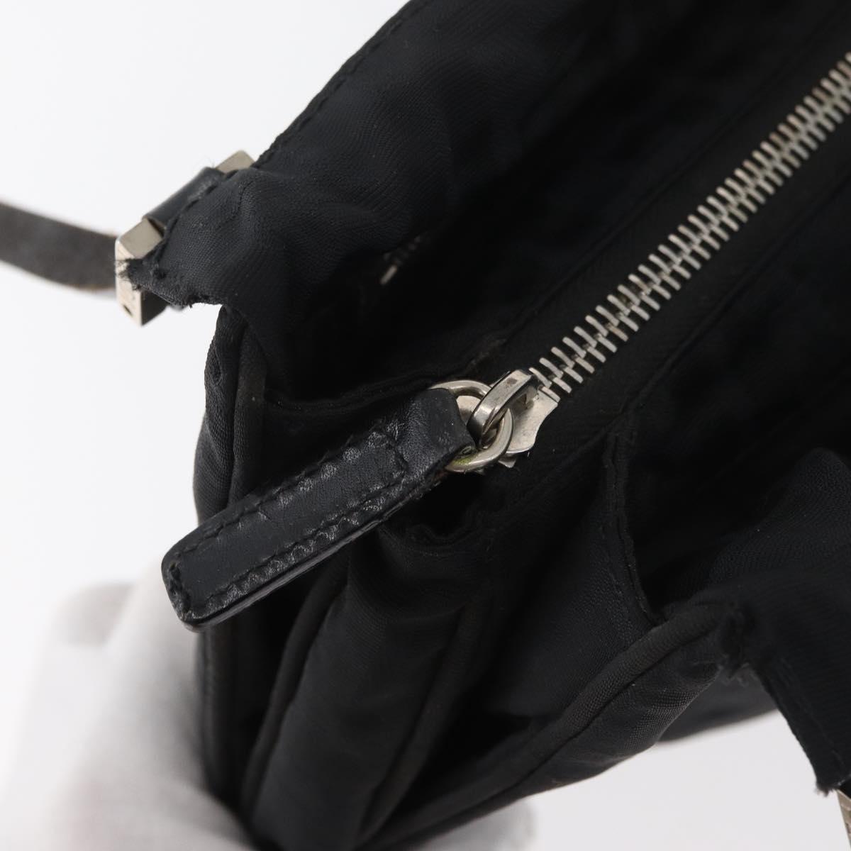 FENDI Zucca Canvas Tote Bag Black Silver Auth 179392