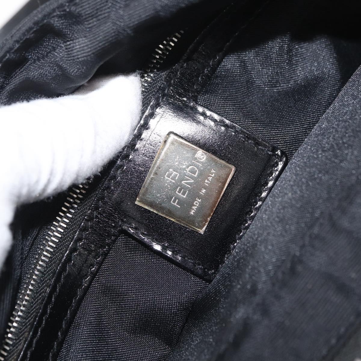 FENDI Zucca Canvas Tote Bag Black Silver Auth 179392