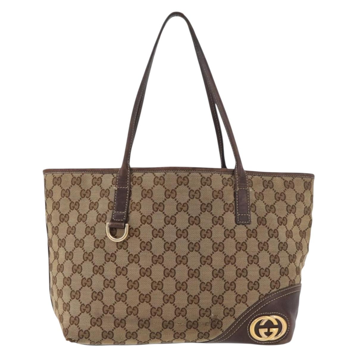 GUCCI GG Canvas Abbey Tote Bag Beige Gold 169946 Auth 179393
