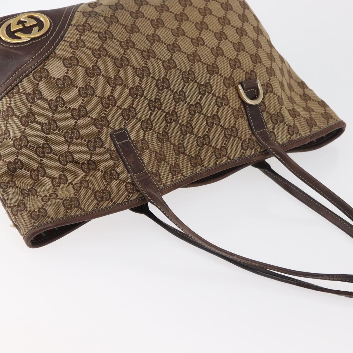 GUCCI GG Canvas Abbey Tote Bag Beige Gold 169946 Auth 179393