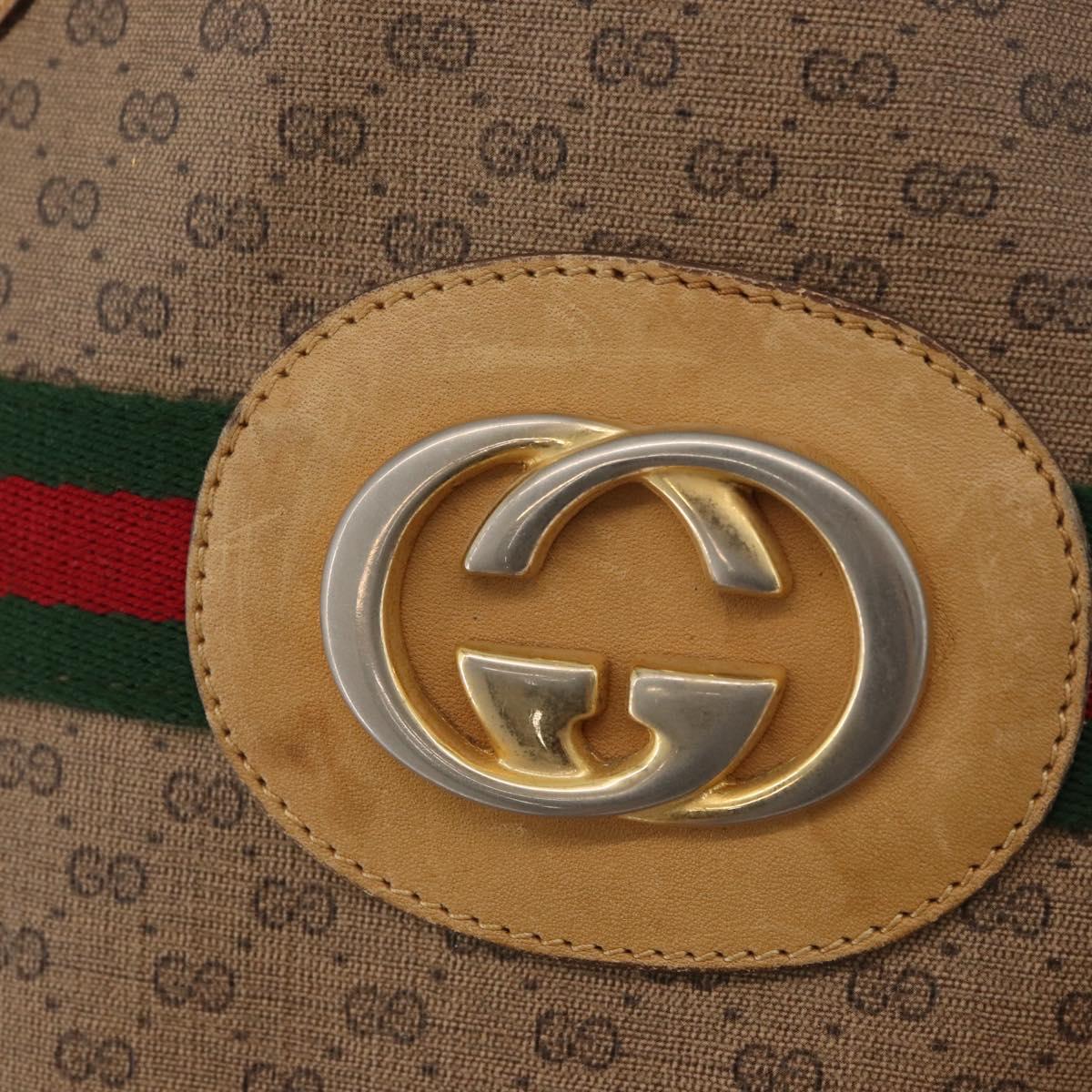 GUCCI Micro GG Supreme Web Sherry Line Bag PVC Beige 904 002 0131 Auth 179395