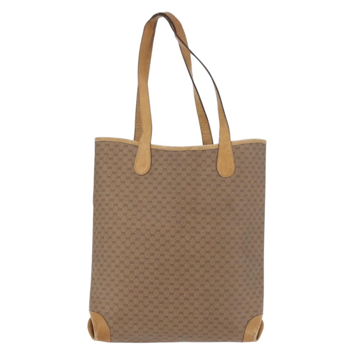 GUCCI Micro GG Supreme Web Sherry Line Bag PVC Beige 904 002 0131 Auth 179395