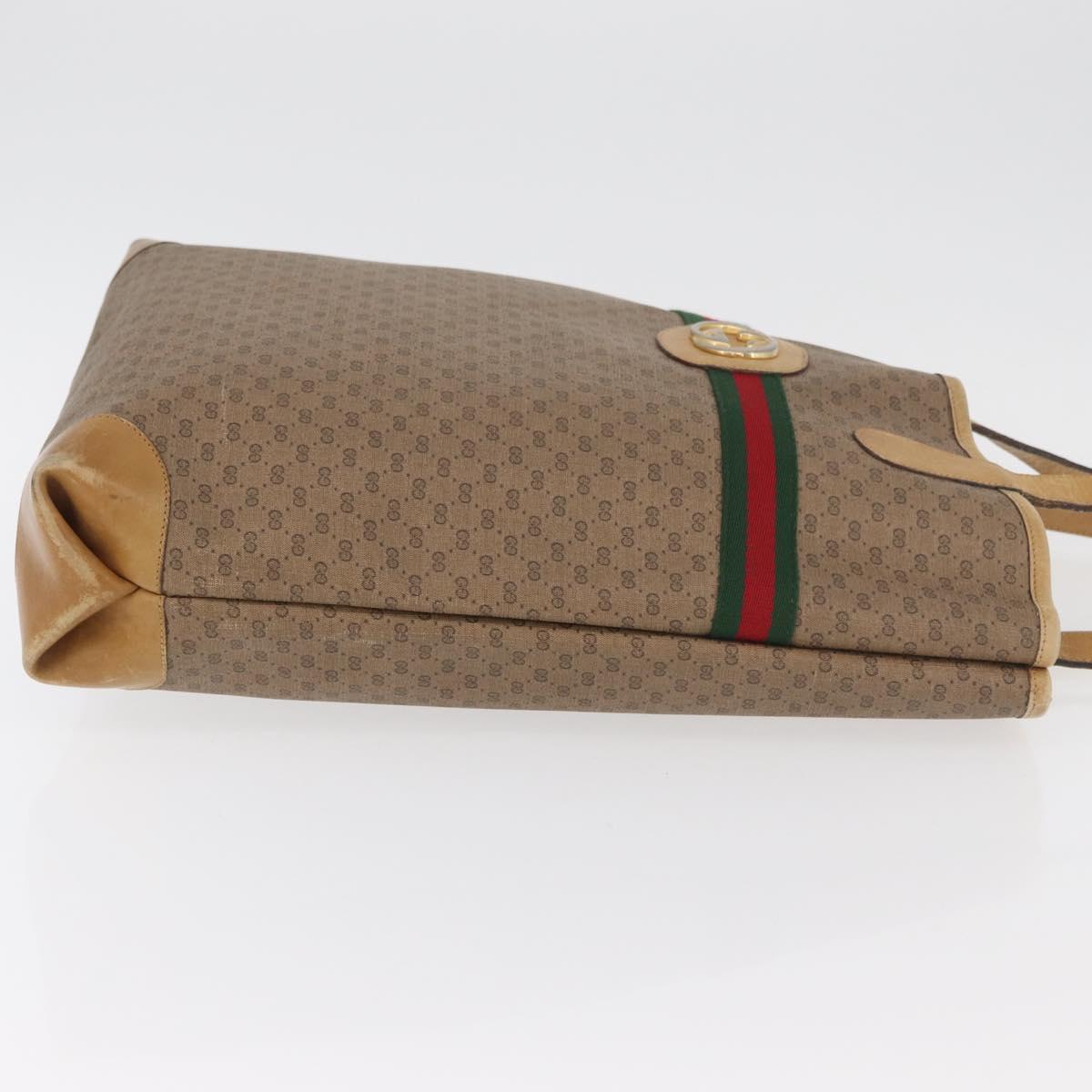 GUCCI Micro GG Supreme Web Sherry Line Bag PVC Beige 904 002 0131 Auth 179395