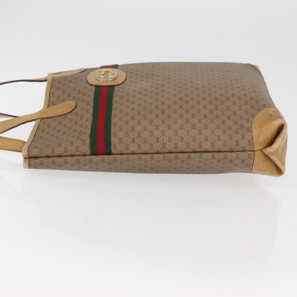 GUCCI Micro GG Supreme Web Sherry Line Bag PVC Beige 904 002 0131 Auth 179395