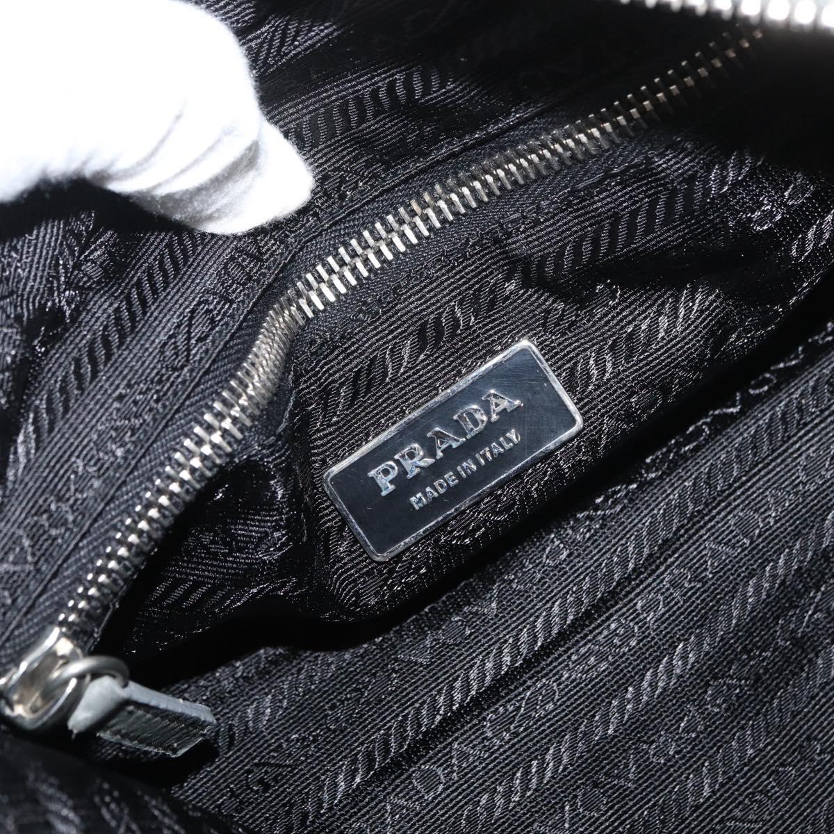 PRADA Hand Bag Leather Gray Silver Auth 179402A