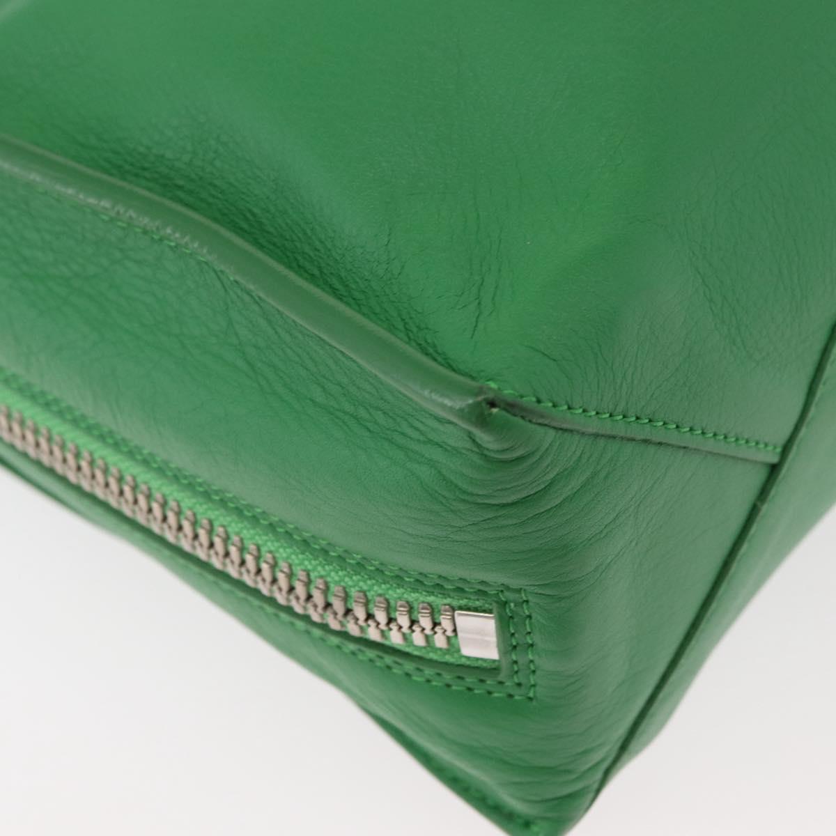 BALENCIAGA The Paper Tote Bag Leather 2way Green Silver 370926 Auth 179403A