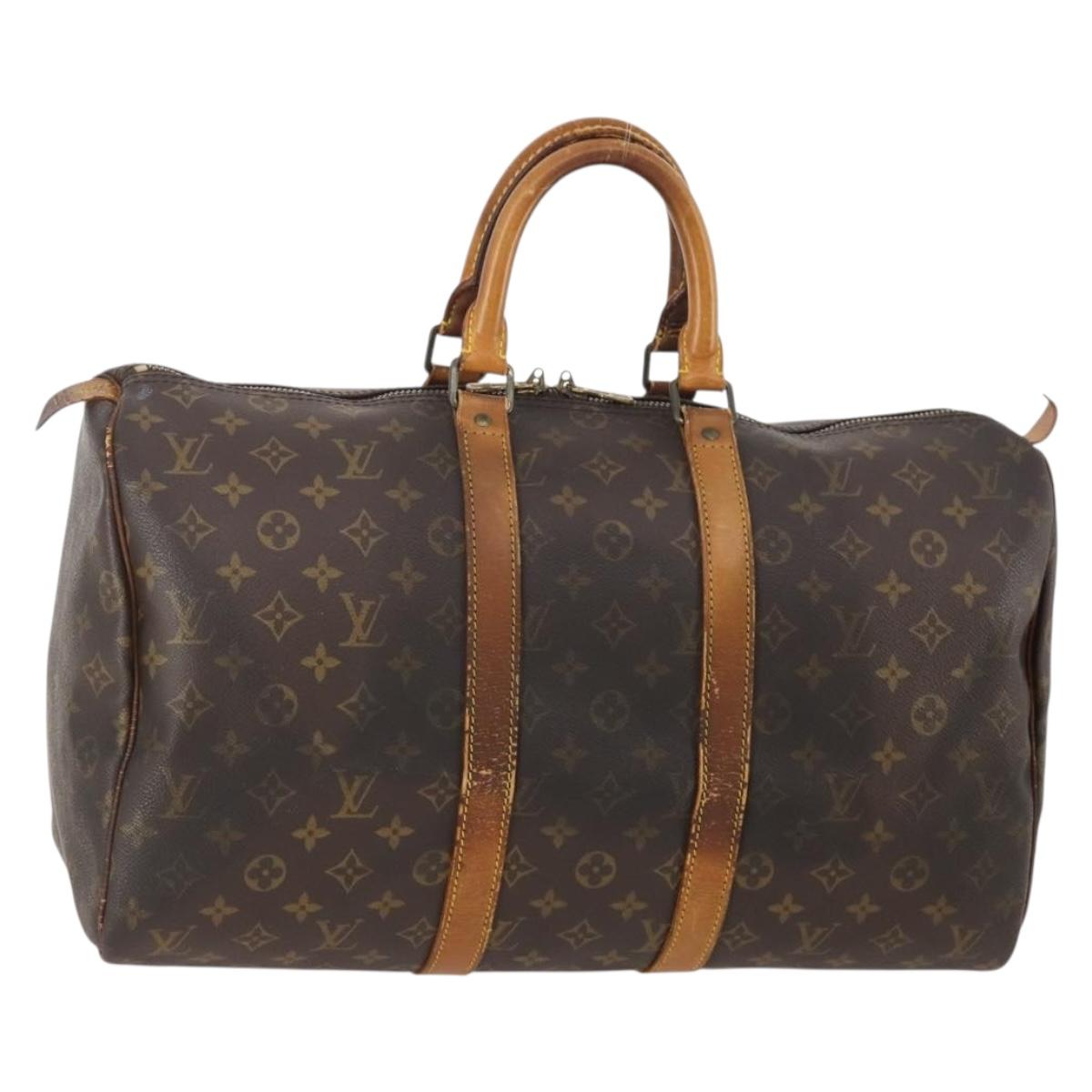 LOUIS VUITTON Monogram Keepall 45 Boston Bag M41428 LV Auth 179405
