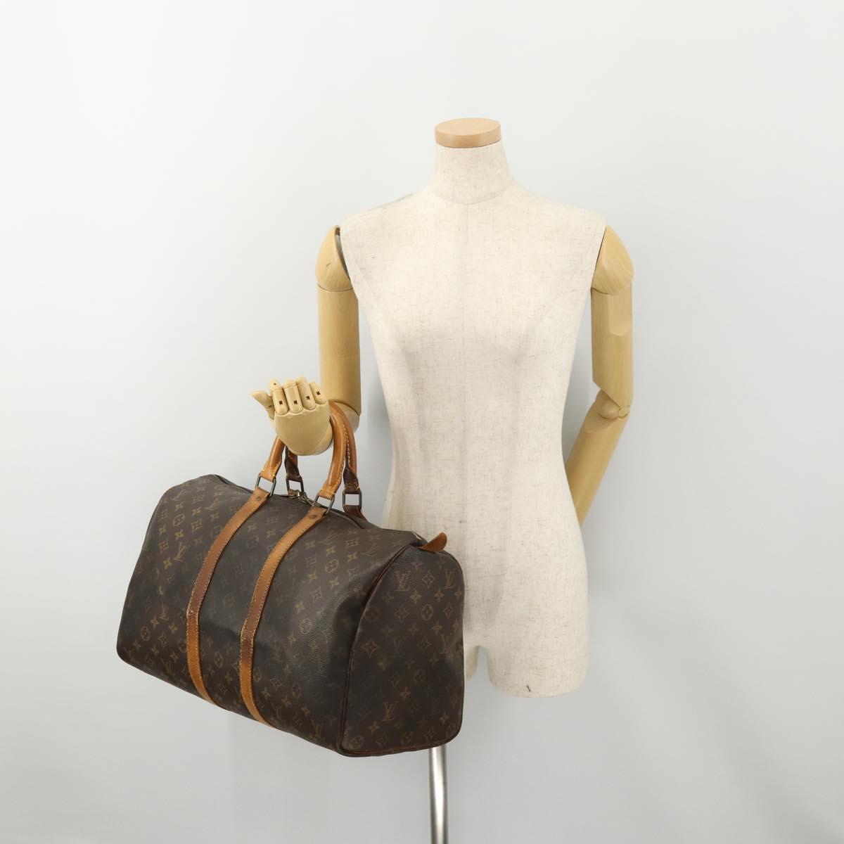 LOUIS VUITTON Monogram Keepall 45 Boston Bag M41428 LV Auth 179405