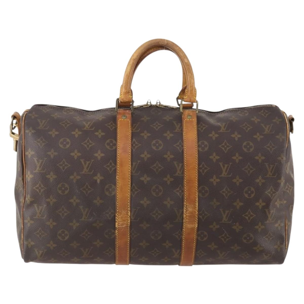 LOUIS VUITTON Monogram Keepall Bandouliere 45 Boston Bag M41418 LV Auth 179409