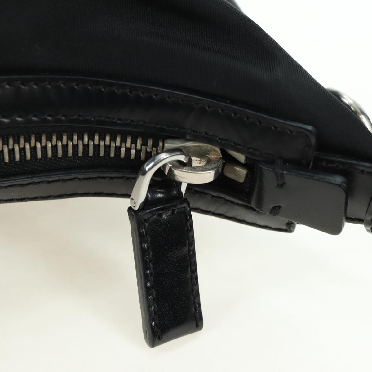 PRADA Shoulder Bag Nylon Black Silver Auth 179432SAV