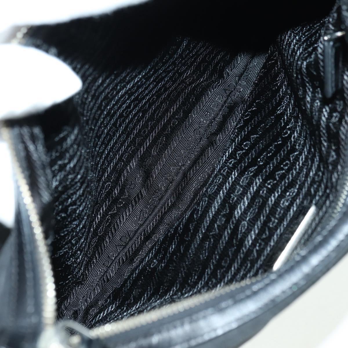 PRADA Shoulder Bag Nylon Black Silver Auth 179432SAV
