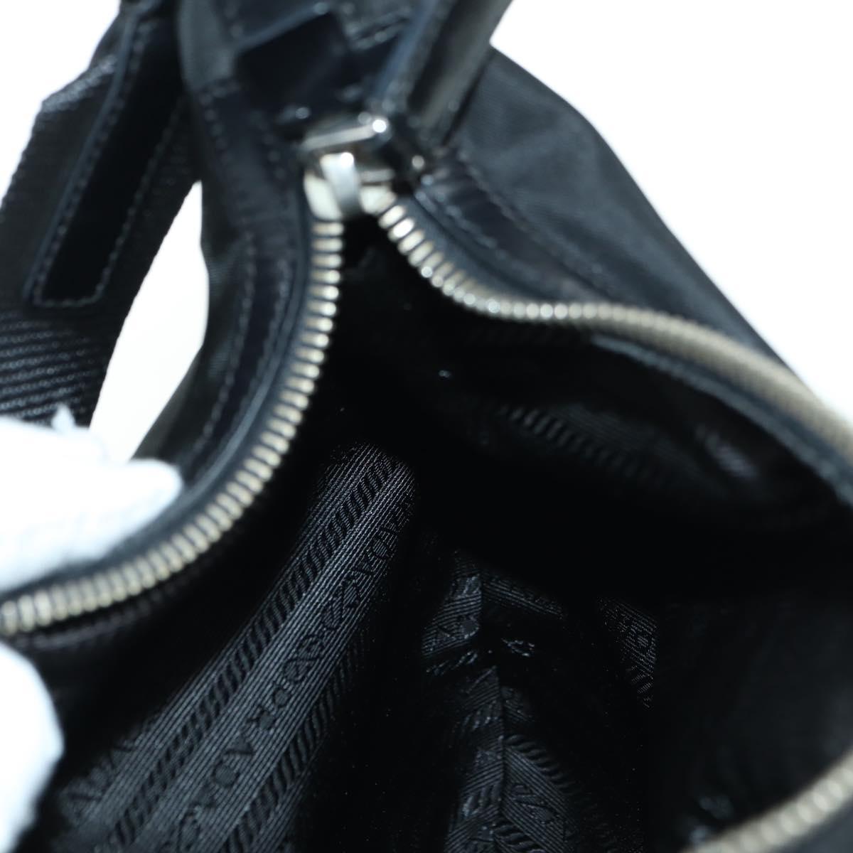 PRADA Shoulder Bag Nylon Black Silver Auth 179432SAV