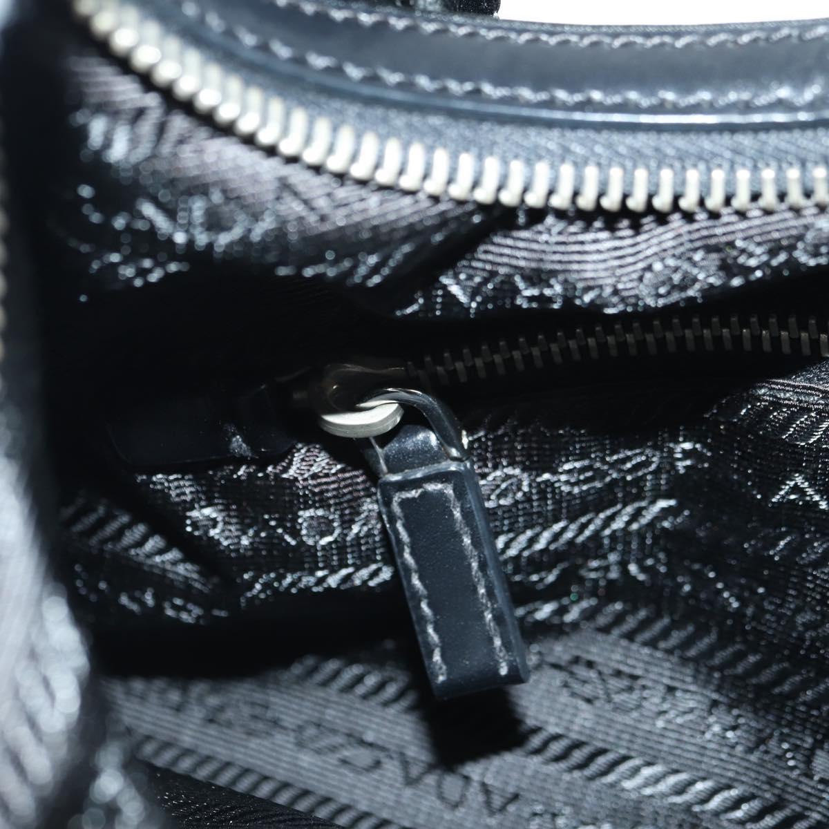 PRADA Shoulder Bag Nylon Black Silver Auth 179432SAV