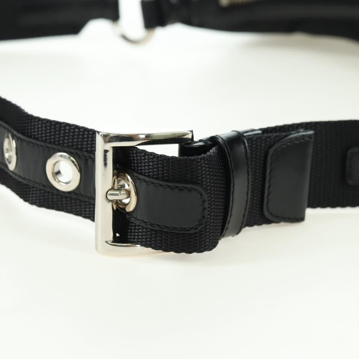 PRADA Shoulder Bag Nylon Black Silver Auth 179432SAV