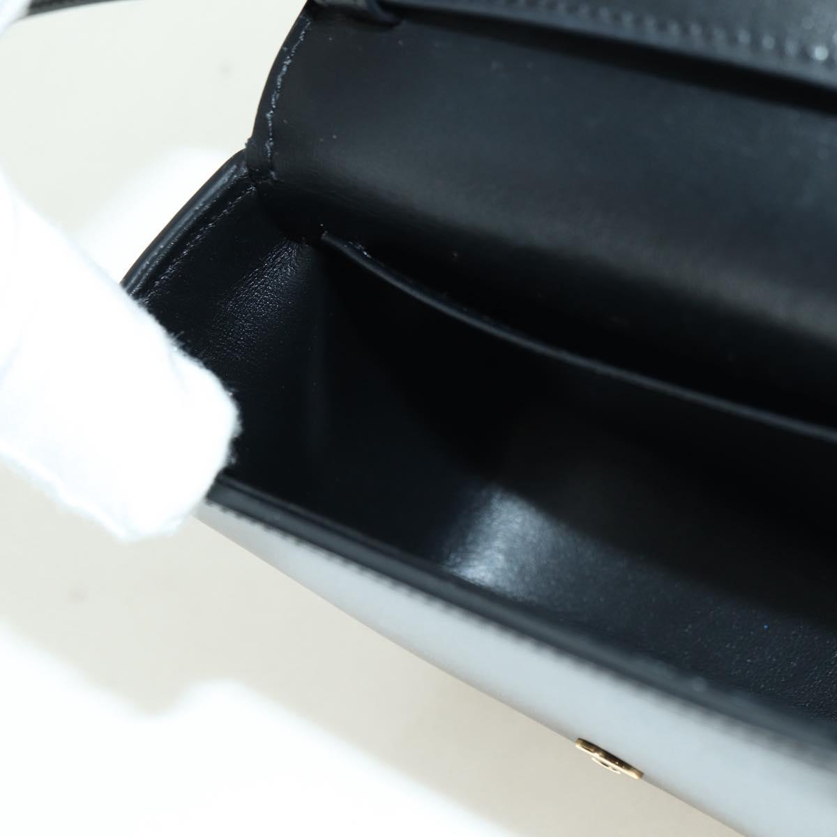 CELINE Triomphe Shoulder Bag Leather Black Gold Auth 179440SAM