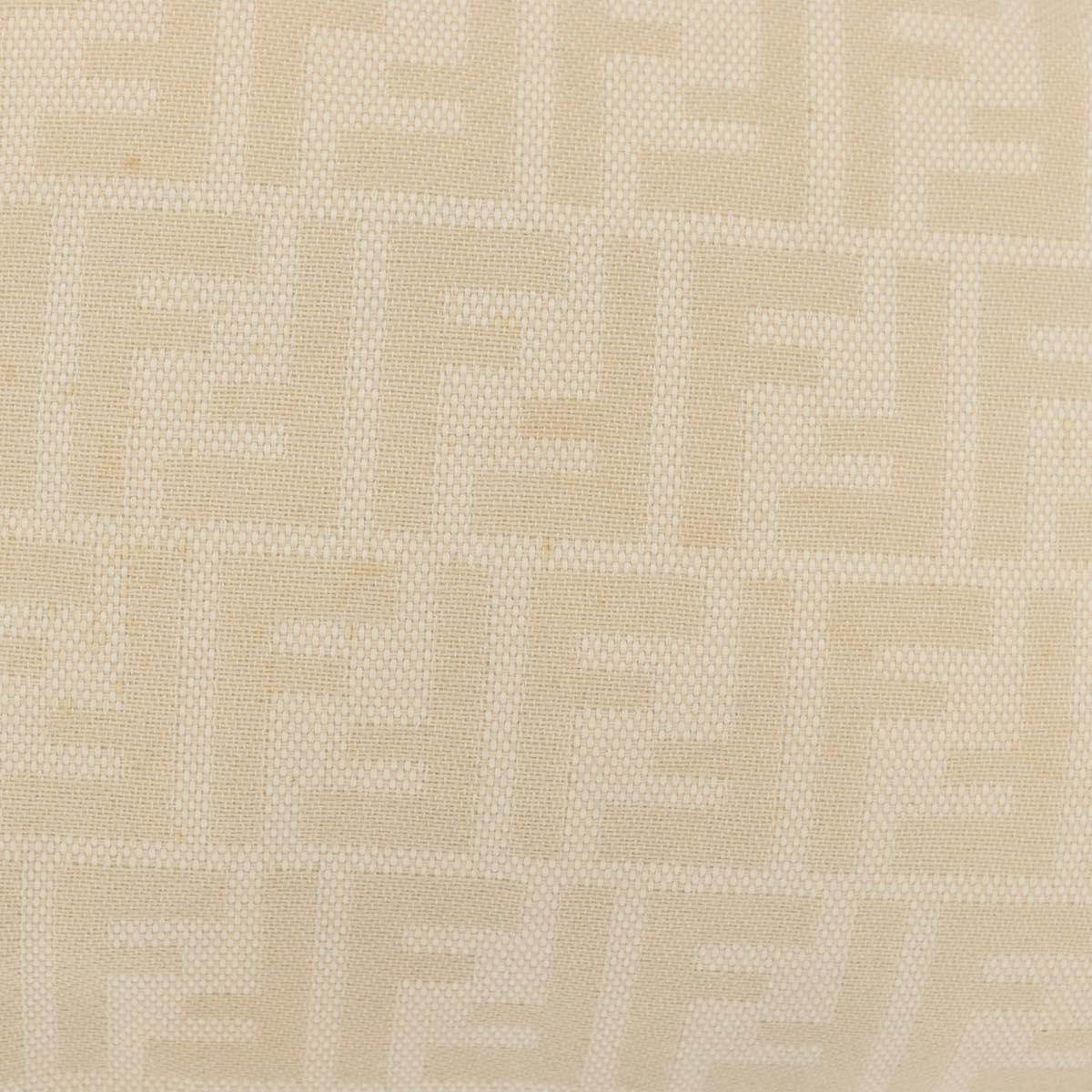 FENDI Zucca Canvas Mamma Baguette Shoulder Bag Beige Silver Auth 179443V