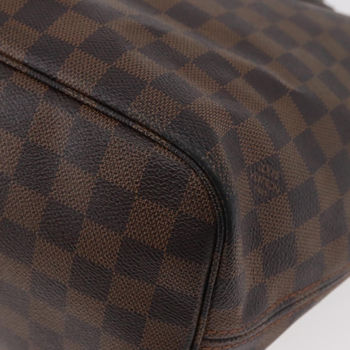 LOUIS VUITTON Damier Ebene Neverfull MM Tote Bag N51105 LV Auth 179453